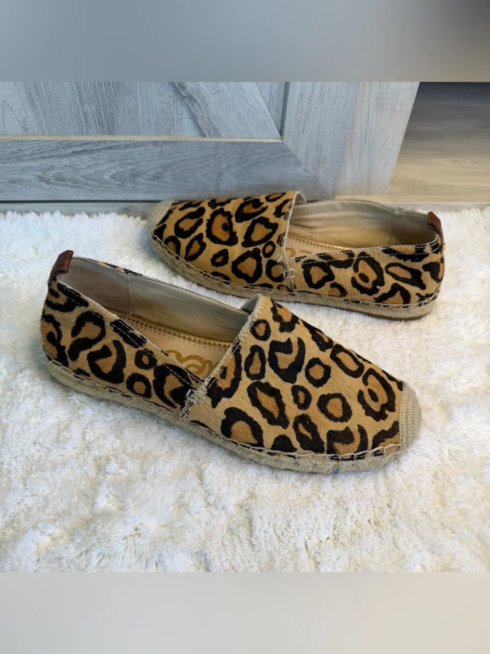 Sam Edelman - Women's Leopard Espadrille Slip On Sandal 8